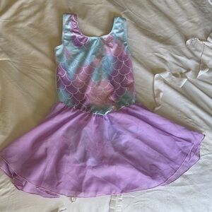 Enchanting Mermaid Kids Dance Leotard - Pastel Purple and Blue